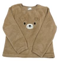 Béžová plyšová mikina s medvedíkom H&M