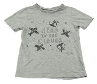 Sivé melírované tričko s lietadly George