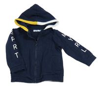 Tmavomodrá prepínaci mikina s nápisom a kapucňou Mayoral