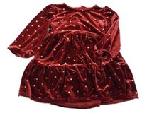 Červené zamatové šaty s bodkami George