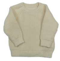 Smotanový rebrovaný sveter