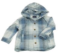 Modro-bílá kostkovaná košile s kapucí Next