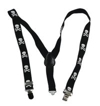 Černé kšandy s lebkami 