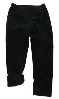 Černé plyšové zateplené legíny