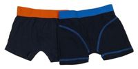 2x - Tmavomdré boxerky s barevným pasem