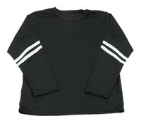 Čierne športové tričko s pruhmi