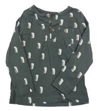 Sivé rebrované tričko so vzorom George