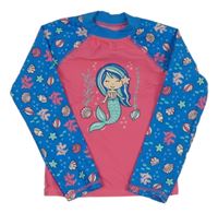 Ružovo-modré UV tričko s mořskou pannou