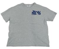 Šedé žebrované crop tričko s nápisem C&A