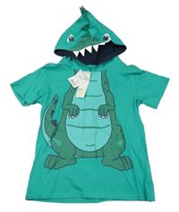 Nové - Zelené tričko s kapucí - dinosaurus Anko