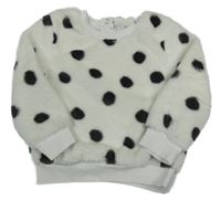 Biela chlpatá mikina s bodkami Nutmeg