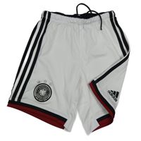 Bílo-černé fotbalové funkční kraťasy s pruhy Adidas 