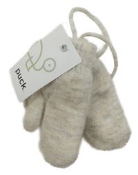 Nové - Béžovo-šedé melírované pletené palcové rukavice Puck