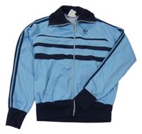 Světllemodro-tmavomodrá propínací sportovní mikina s logem Adidas