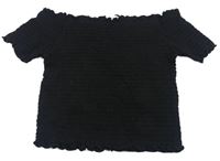 Čierne žabičkové crop tričko PRIMARK