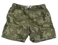 Khaki plátenné kraťasy s dinosaurami carter's