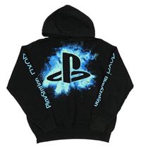 Černá mikina s logem - PlayStation a skvrnkami a kapucí H&M