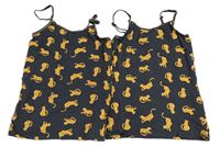 2x - Tmavosivý top s leopardmi