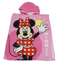 Ružová froté pončo osuška s Minnie a kapucňou Disney