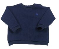 Tmavomodrá rebrovaná vzorovaná mikina s autom Tu