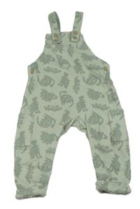 Olivové cargo laclové tepláky s dinosaury F&F