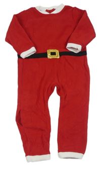 Červeno-bílý fleecový vánoční overal - Santa zn. H&M