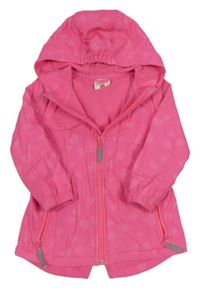 Neonově růžová softshellová parka se srdíčky a kapucí Topolino