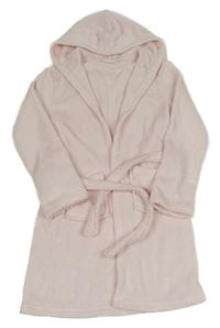 Svetloružový chlpatý župan s kapucňou DESTINATION