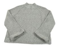 Sivý melírovaný rebrovaný svetrový rolák F&F