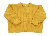 Tmavožltý rebrovaný prepínaci oversize sveter KIDS