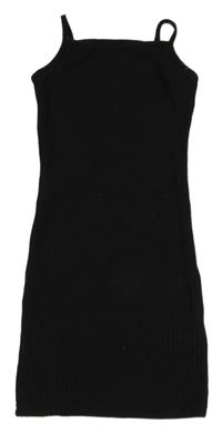 Čierne rebrované šaty SHEIN