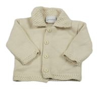 Světlebéžový propínací svetr s límečkem dandelion