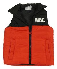 Čerrveno-čierna prešívaná šušťáková zateplená vesta s logem - MARVEL MARVEL