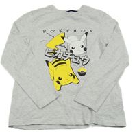 Světlešedé melírované triko s Pikachu PRIMARK