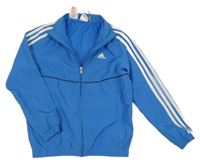 Modro-bílá šusťáková funkční sportovní bunda Adidas