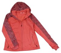 Jahodovo-melírovaná softshellová bunda s kapucí crivit