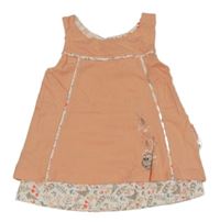 Broskvovo-biele šaty so sovičkou a větvičkami Liegelind