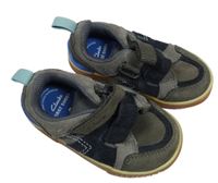 Tmavošedo/tmavomodré semišové topánky Clarks vel. 20,5