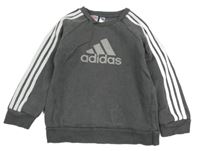 Tmavošedo-biela mikina Adidas