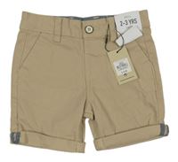 Nové - béžové chino plátěné kraťasy PRIMARK