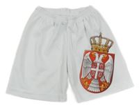 Biele športové futbalové kraťasy s erbem