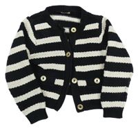 Čierno-biely pruhovaný prepínaci crop sveter F&F