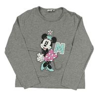 Šedé melírované triko s Minnie Primark
