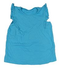 Azurové tričko s volánikmi zn. Matalan