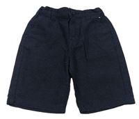 Tmavomodré puntíkaté plátěné chino kraťasy Denim Co.