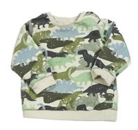 Smetanovo-zeleno-modrá mikina s dinosaurami M&S