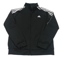 Černá sportovní propínací funkční mikina s logem Adidas