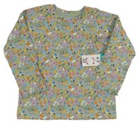 Nové - Zelenošedé květované triko Matalan