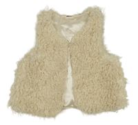 Krémová huňatá podšitá vesta