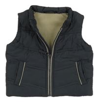 Tmavomodrá šusťáková zateplená vesta Next